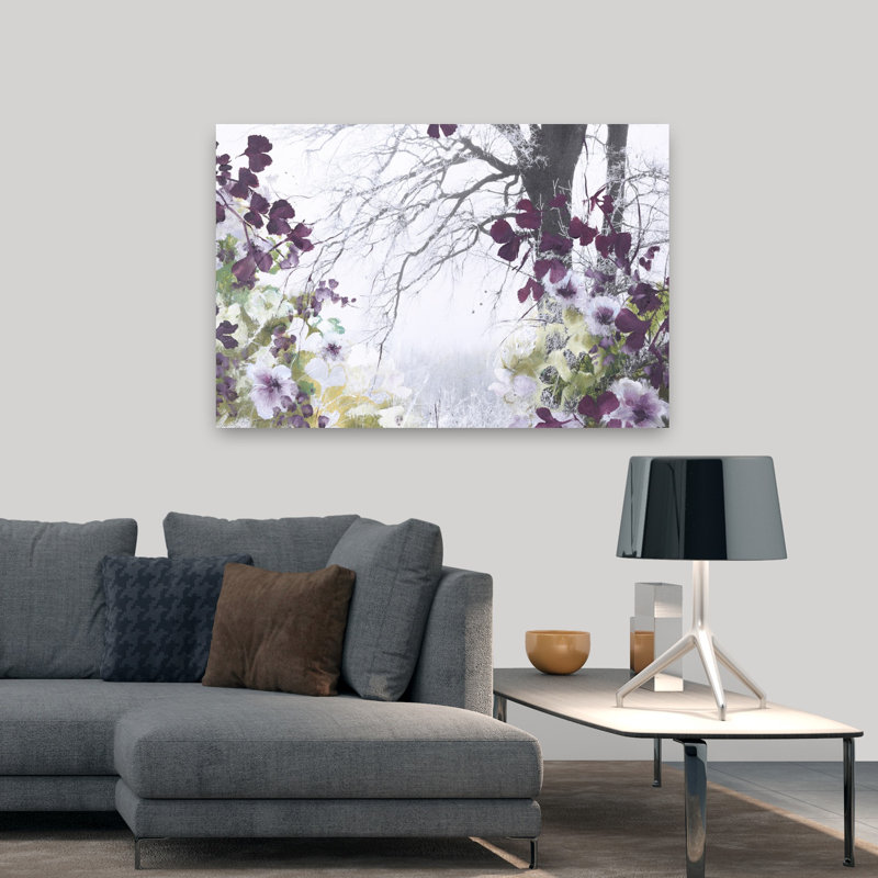 Printemps, paysage abstrait contemporain, art naturel, H 32 po x l 48 po