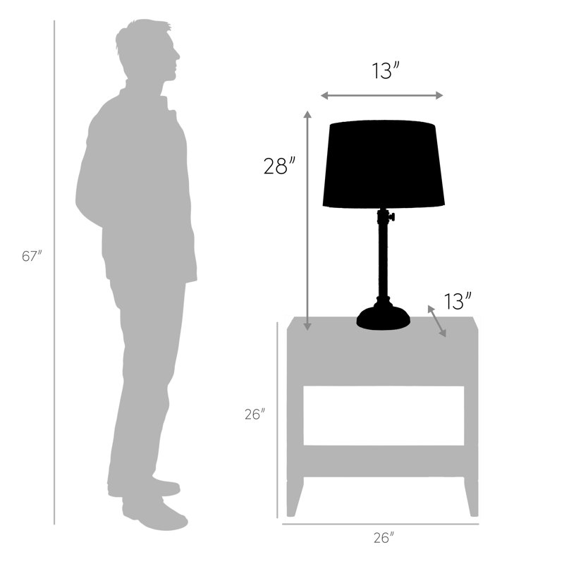 Demodena Iron Table Lamp, Black