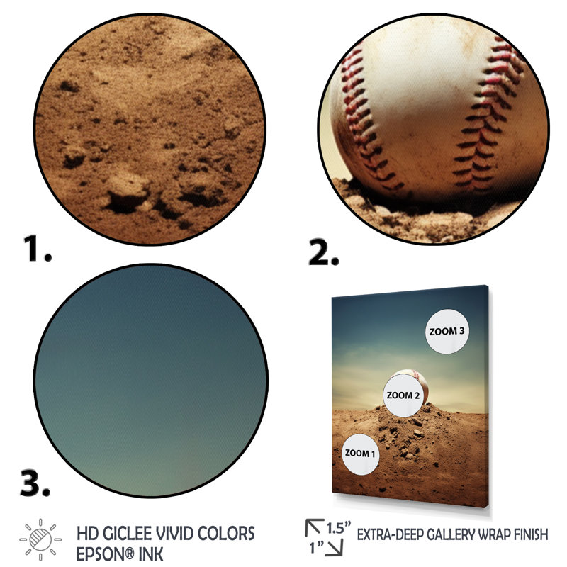 «Avyn Baseball Pitchers Mound I», reproduction sur toile, Cadre photo noir, H 44 po x l 34 po x P 1,5 po