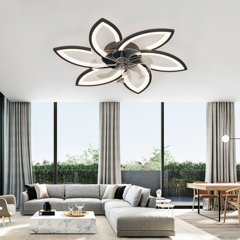 Ventilateur de plafond avec lumières, ventilateur de plafond à profil bas avec lumières, ventilateur de plafond à intensité variable moderne