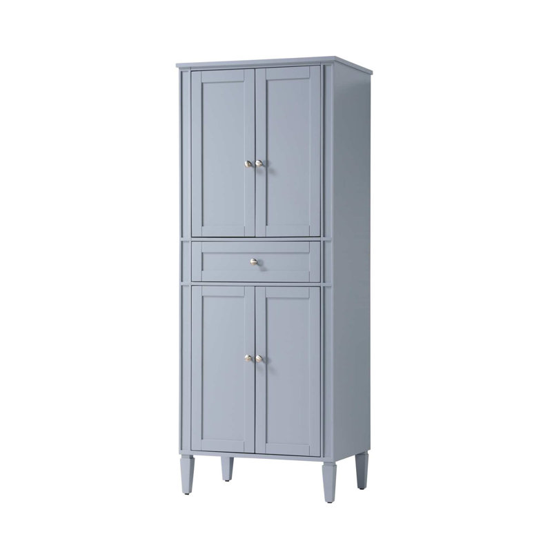 28 inch Bath Storage Cabinet in Grey, 72" H x 28" W x 20" D, Gray
