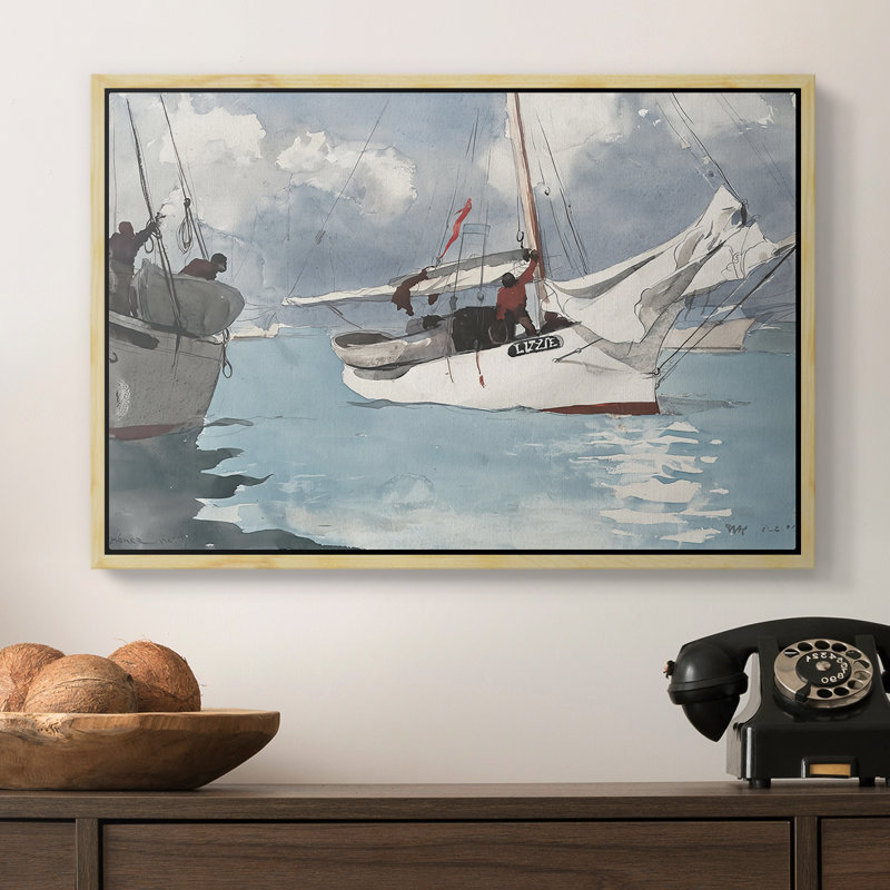 Bateaux de pêche, Key West, 1903 - Winslow Homer, toile tendue avec châssis, 16 x 24, Naturel