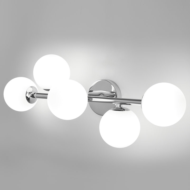Éclairage pour meuble-lavabo à intensité variable à 5 lumières Johnnell, Chrome
