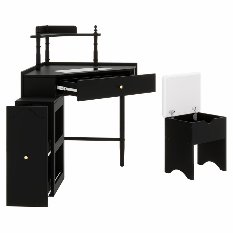 Meuble-lavabo de coin Triangle, Noir