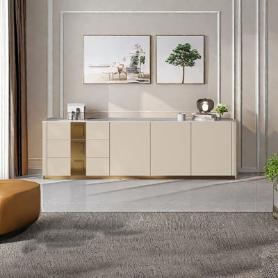 French style light luxury sintered stone TV stand