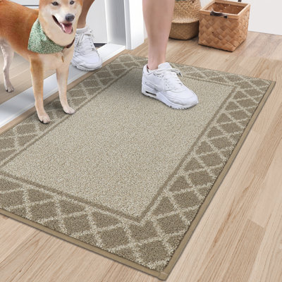 Indoor Door Mat Dirt Resistant and Absorbent, Non-Slip Rubber Backing Floor Mats, Easy Clean Low-Profile Doormat for Entryway, Front Door, and Inside Entrance