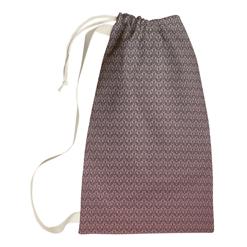 Leffel Fabric Laundry Bag with Handles, Large (76.5" H x 29.5" W x 1.5" D), Black/Pink
