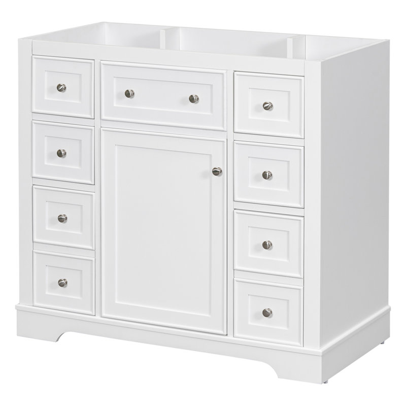 Meuble-lavabo 36 po sans lavabo, base d'armoire de salle de bain seulement, Blanc