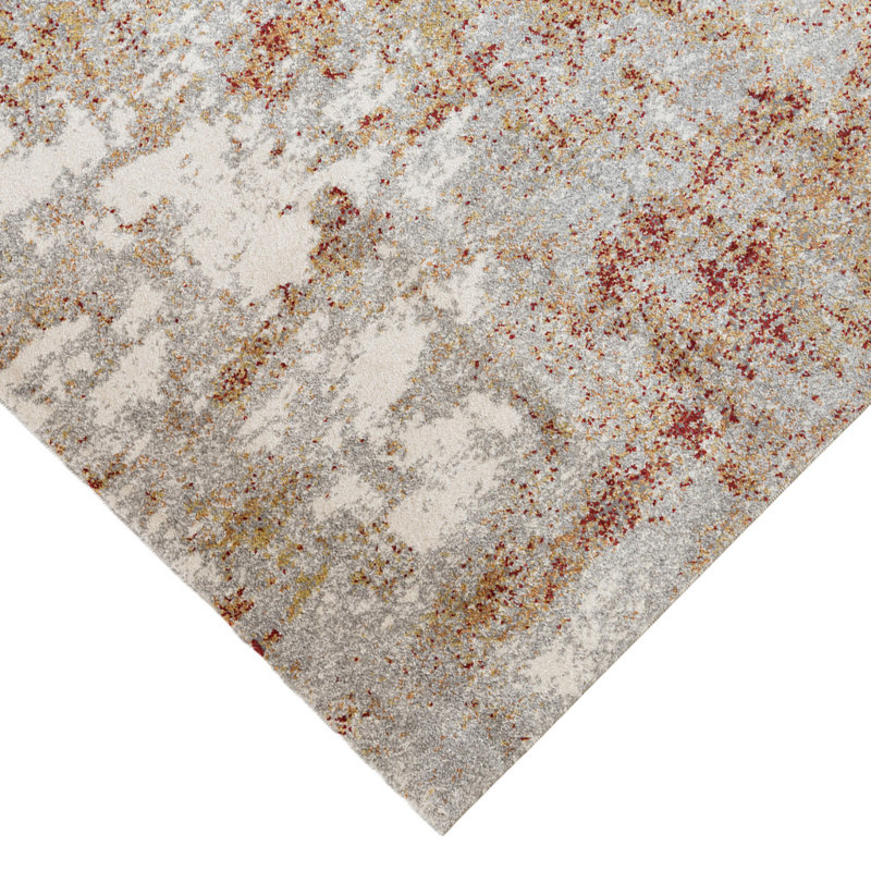 Tapis de couloir abstrait 8 pi Ivoire