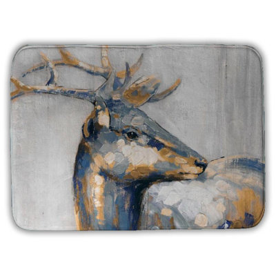 Golden deer Bath Mat with Non-Slip Backing - Quick Dry Memory Foam Bathroom Rug - Absorbent - Modern Plush Spa-Style - Machine Washable