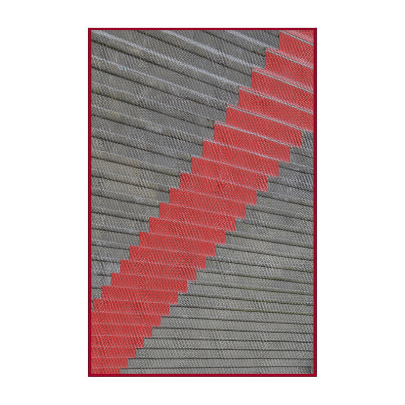 Tapis rayé rouge, Rectangle 5 pi x 7 pi