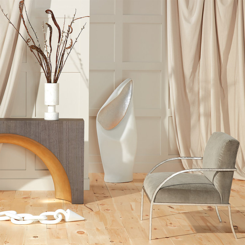 Swoop Chair-Grey Velvet-Nickel