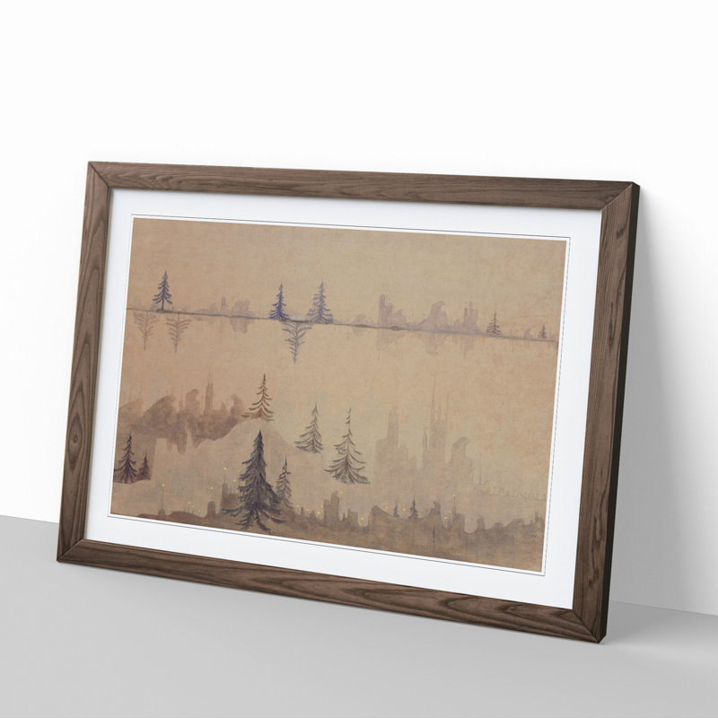 Forest Vol.3 by Mikalojus Konstantinas - Picture Frame Painting, 27cm H x 36cm W x 2cm D, Walnut Framed
