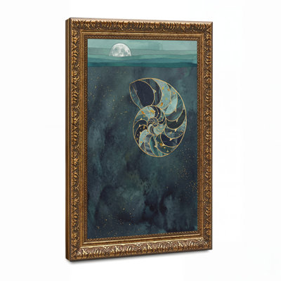 Toile dorée sur fond bleu marine
