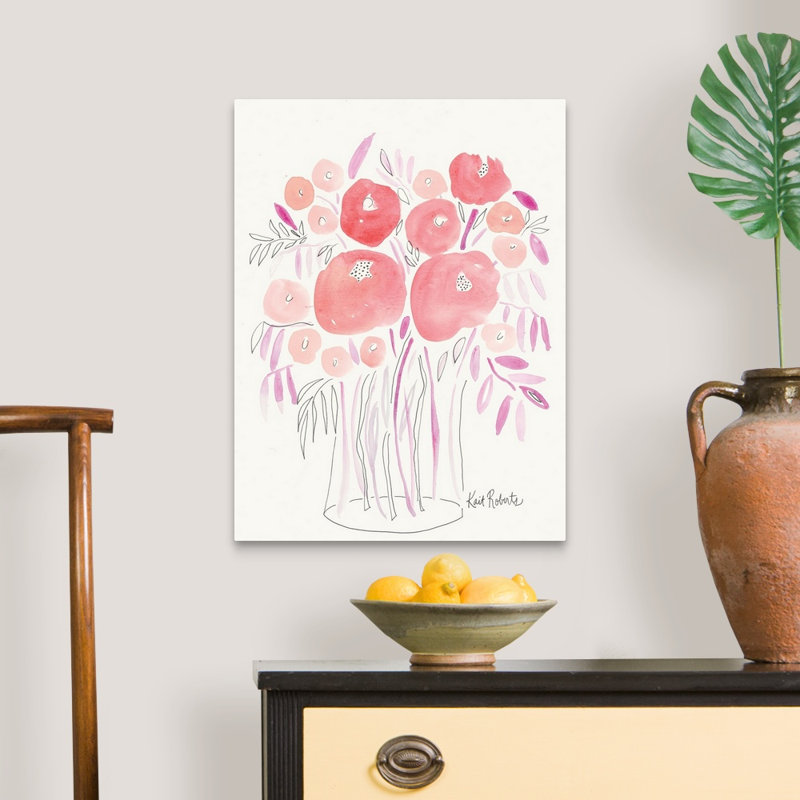 «Guava Blooms and Bubblegum Leaves» par Kait Roberts, reproduction d'art sur toile, Toile tendue, H 24 po x l 18 po x 1,25 po