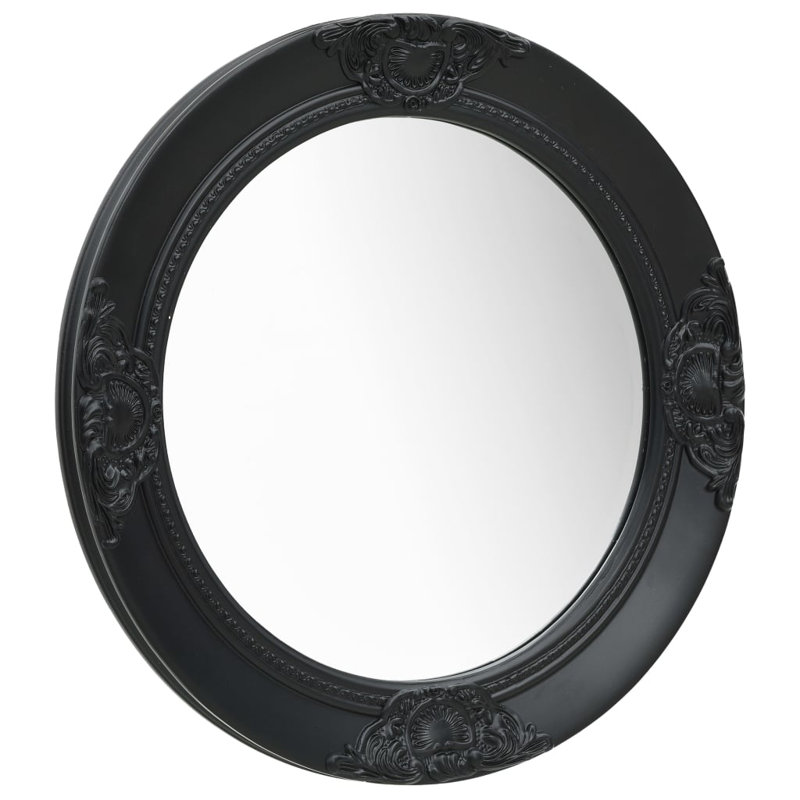 Gioia Round Mirror, Black
