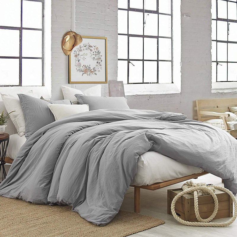 Ensemble d'édredon en duvet synthétique Ultra Cozy, Édredon très grand + 2 taies décoratives, Gris glacé