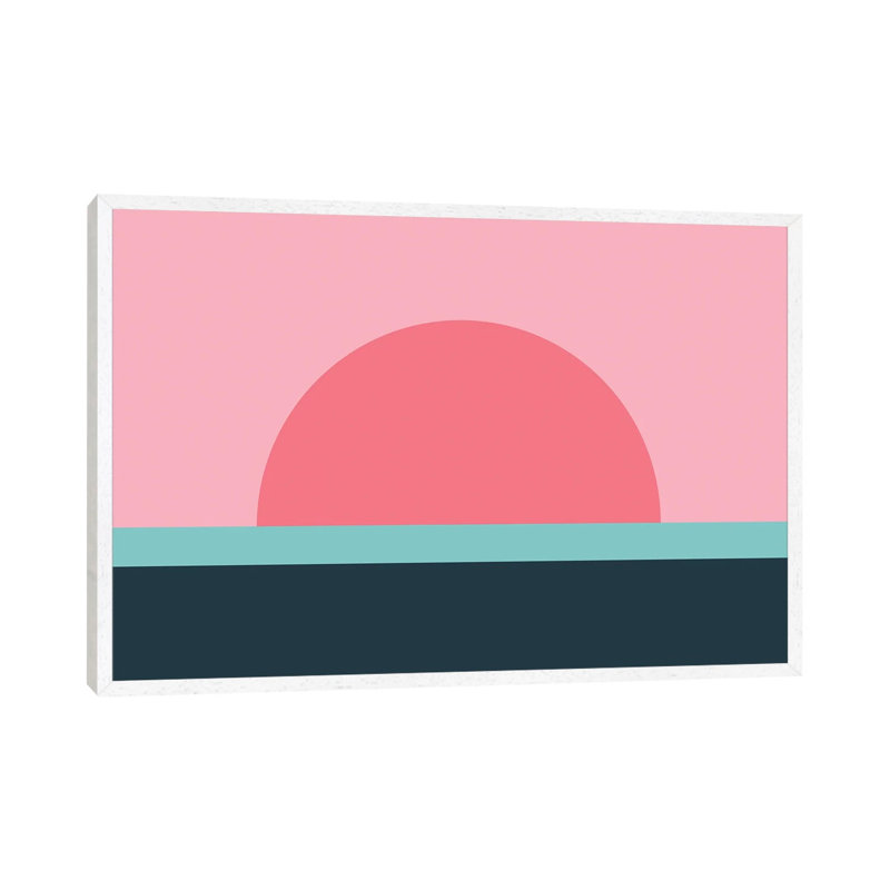 Sunseeker VII - Wrapped Canvas Print, Valencia/Turquoise/Viking Blue, White Framed, 152.5 cm H x 101.5 cm W