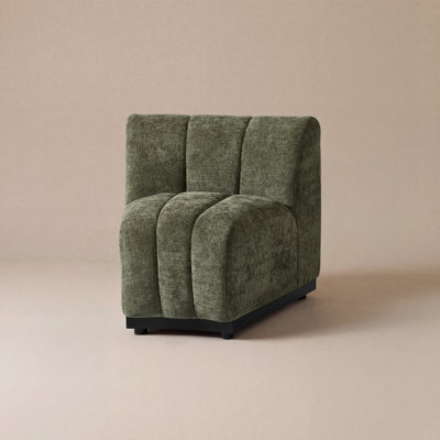 Fauteuil incurvé vert 33 po
