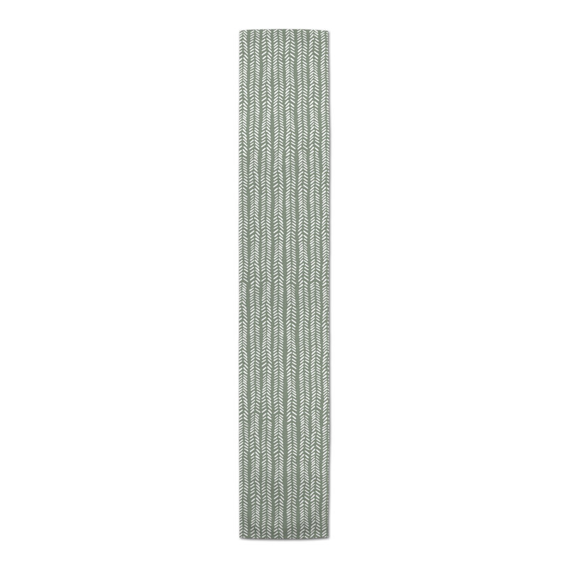 Brealle Rectangle Polyester Table Runner, 90" x 16", Green