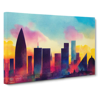 Watercolour London Skyline Vol.4 Abstract - Wrapped Canvas