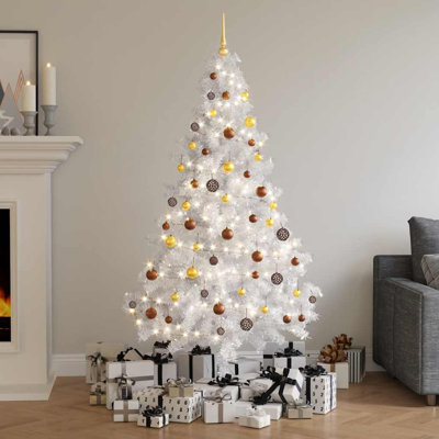 Arbre de Noël artificiel semi-illuminé avec ensemble de décoration de fête