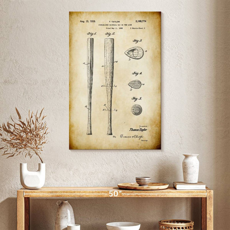 Streamlined Baseball Bat Ladarrin, 39" H x 26" W