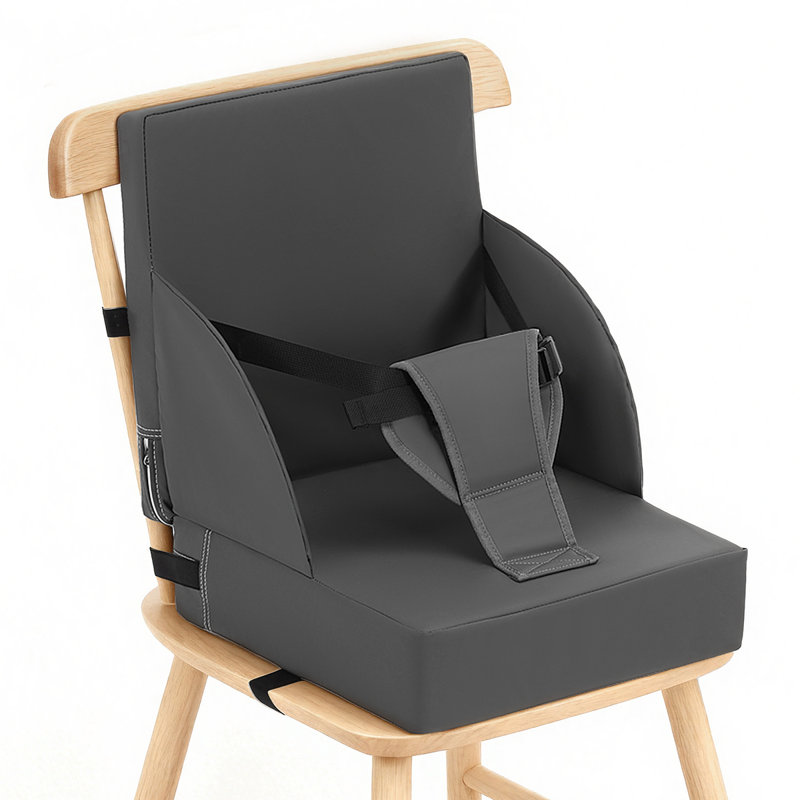Toddler Booster Seat For Dining Table, Waterproof Kids Booster Seat For Kitchen Chair With Adjustable Straps And Non-Slip Bottom, Portable Increasing Cushion