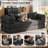 64.7" Boneless Corduroy Sleeper Sofa Bed, Modular Futon Couch, Compression Foam Sofa with 2 Pillows, No Assembly Required-76797014-79693598