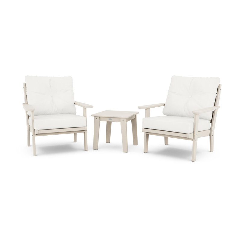 Lakeside 3-Piece Deep Seating Chair Set, Sand, Natural