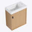 Meuble-lavabo mural 18,5 po avec lavabo en résine, porte simple à fermeture douce, panneau de fibres à densité moyenne, bois naturel (KD-Packing)-125539397