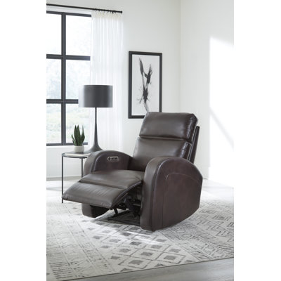 33" Upholstered Power Recliner with Curved Arms