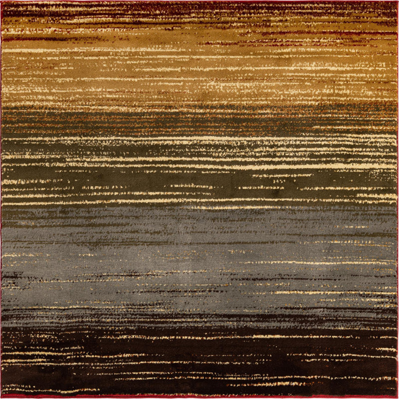 Ivetta Performance Abstract Indoor Rug, Square 7'