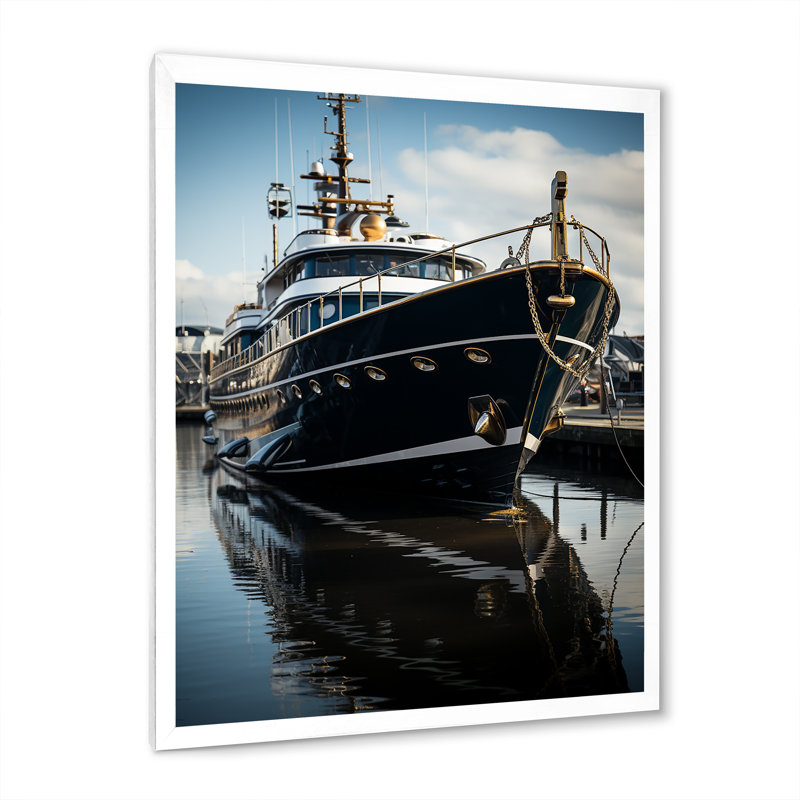 Port Dockside Elegance I - Nautical & Beach Wall Art Prints, H 40 po x l 30 po x P 1,5 po, Cadre photo blanc