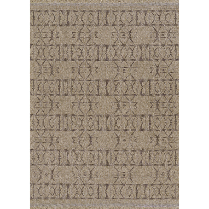 Tapis intérieur / extérieur brun Joleigha, Tapis de couloir 2 pi 7 po x 9 pi 10 po
