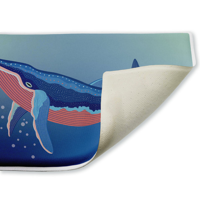 Tapis de bain et tapis de bain Coastal Whale with Bubbles