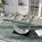 Glass Top Metal Base Dining Table