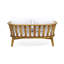 Ensemble de conversation d'extérieur en bois d'acacia pour 2 personnes avec coussins et table basse pour porche, jardin, cour arrière, balcon, finition teck, blanc