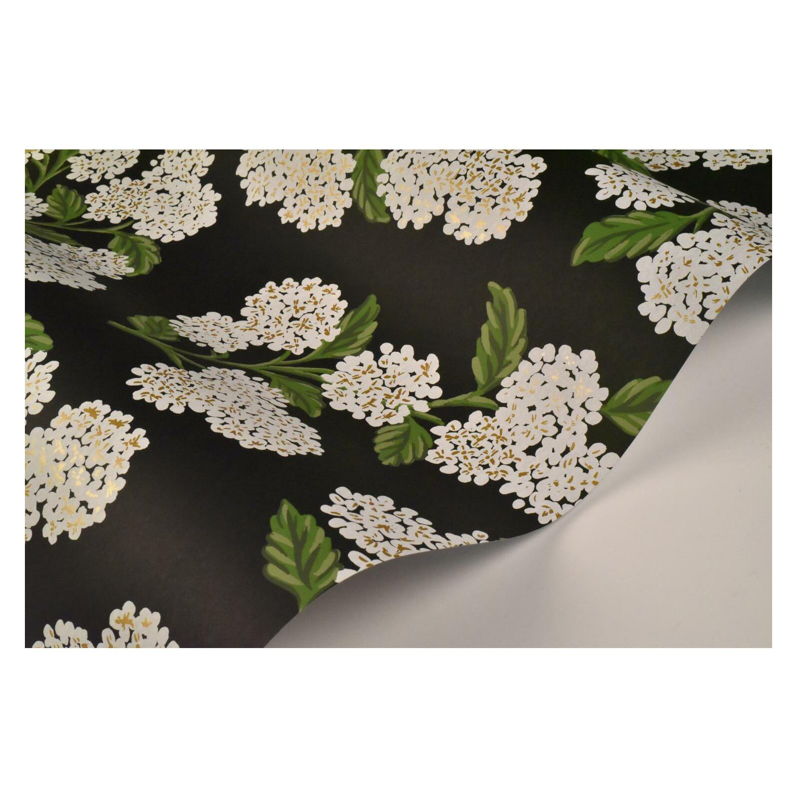 Hydrangea 27' x 27" Wallpaper, Black/White