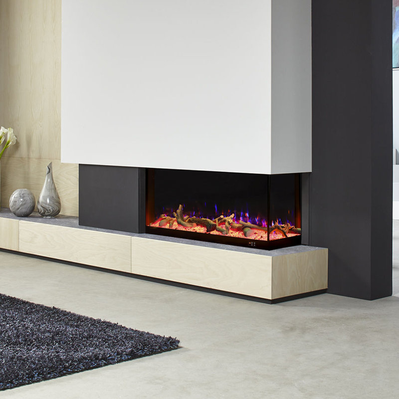 Ivy Bronx 117cm W Black Electric Fireplace with 5120 BTU