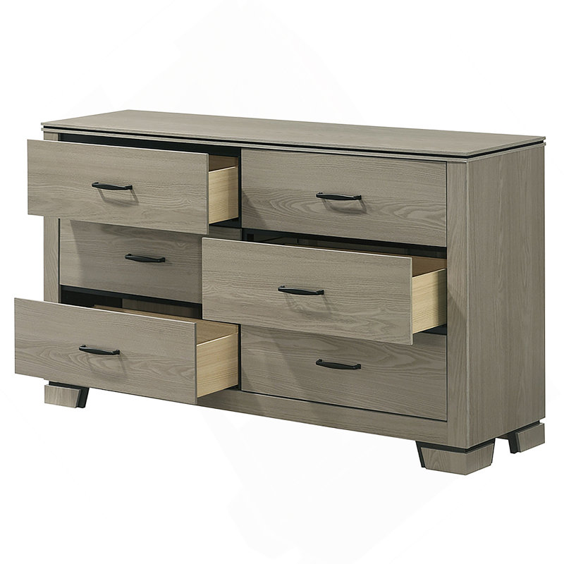 Commode de rangement à six tiroirs, commode de chambre en bois