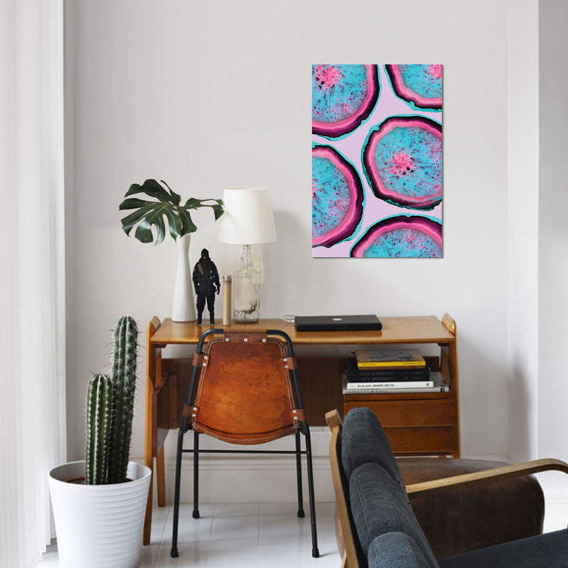 « fluo agates », impression sur toile, H 40 po x l 26 po x P 1,5 po, Pas de tapis, Toile tendue