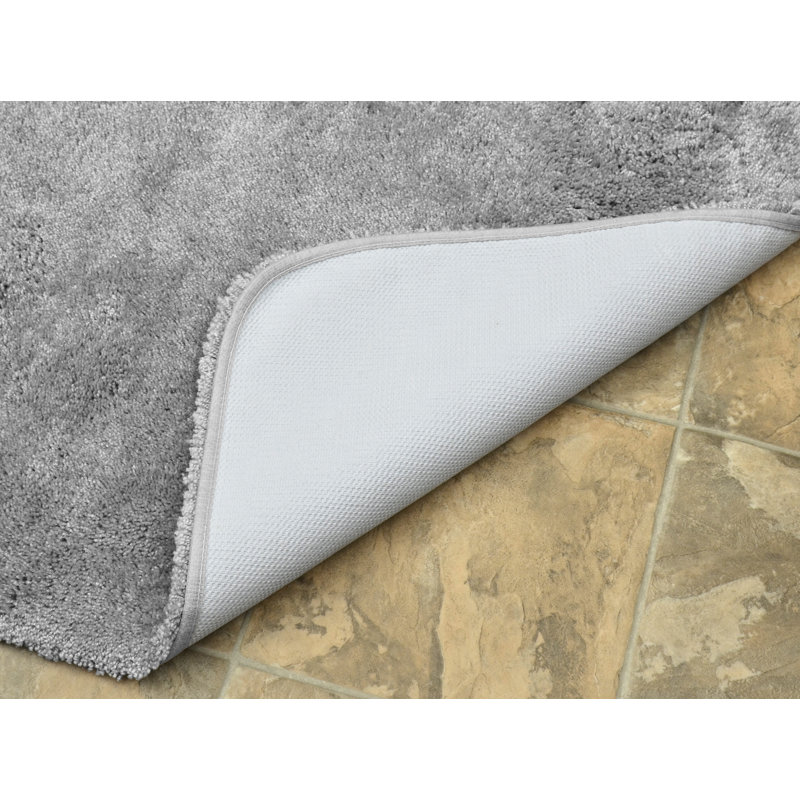 Ensemble de tapis de bain en nylon 2 pièces avec envers antidérapant Billy-Dean, Gris platine