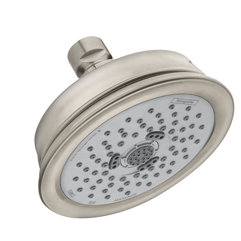 Pomme de douche fixe Croma Rain, Nickel brossé