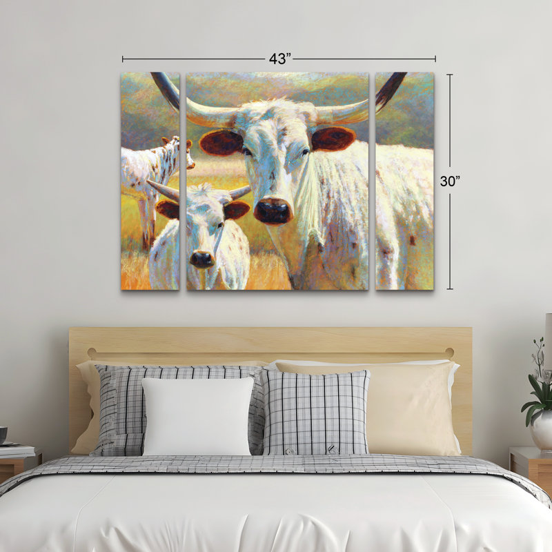 «3 Dawn of a Texan Dynasty», ensemble d'art mural à 3 panneaux - Rita Kirkman 