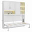 Lit escamotable mural avec armoire supérieure, tablettes, lit pliable peu encombrant avec éclairage et port USB-1717322322