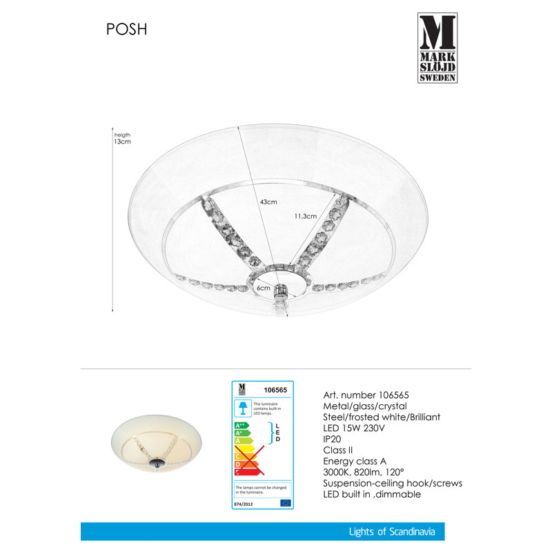 Rashaun Glass LED Flush Mount