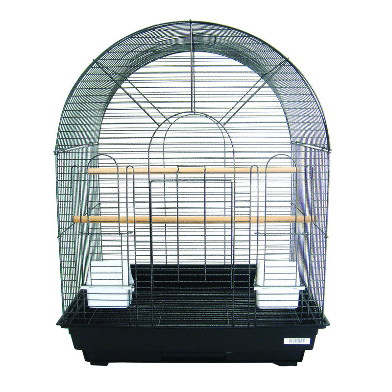 Cage à oiseau à plateau rond, Blanc