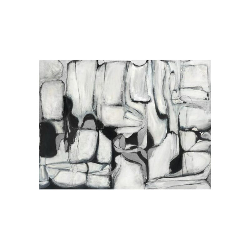 Single File Painting by Fern Cassidy, 24" H x 32" W x 1.5" D, Gild Silver