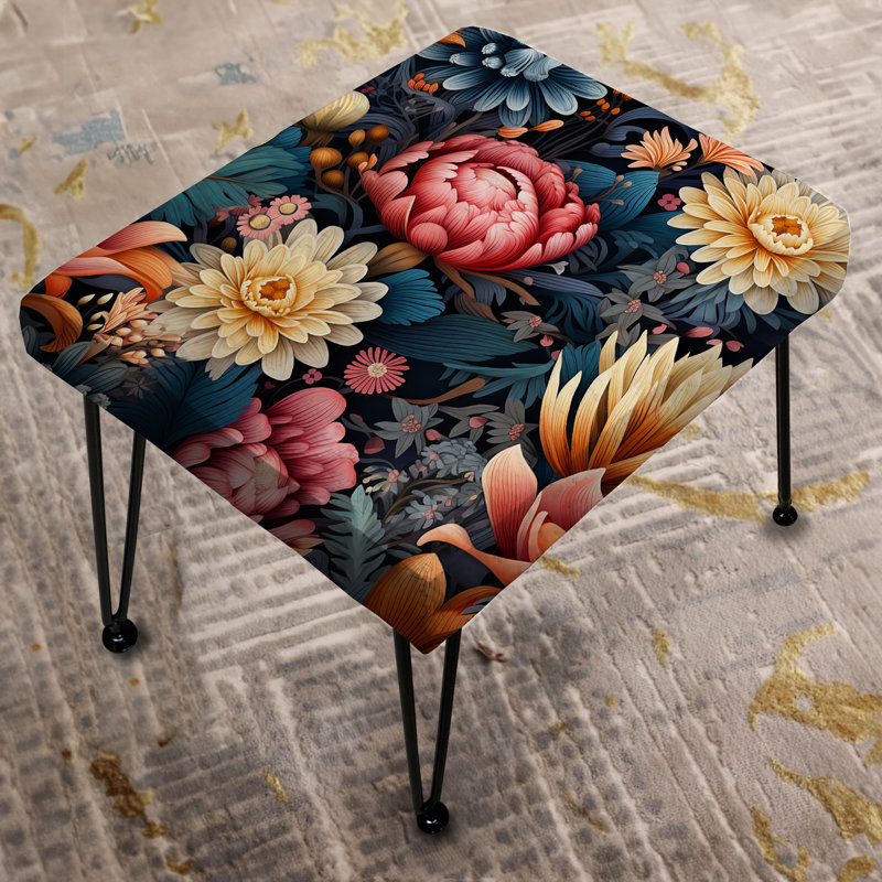 Kaléidoscope éclectique à motif floral rose et bleu éclectique